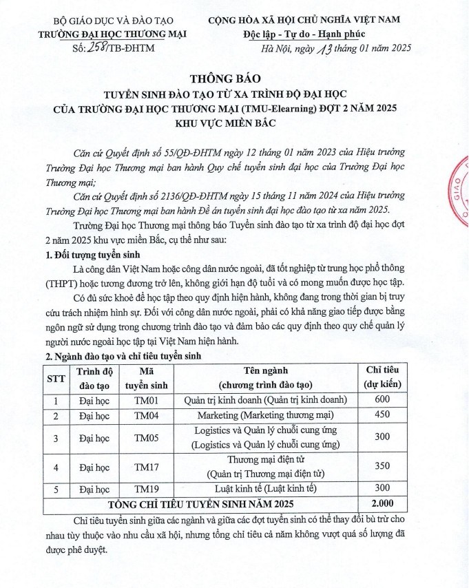 Review Đại học từ xa Elearning Facebook ad: [TUYỂN SINH TRƯỜNG ĐẠI HỌC THƯƠNG MẠI 2025]