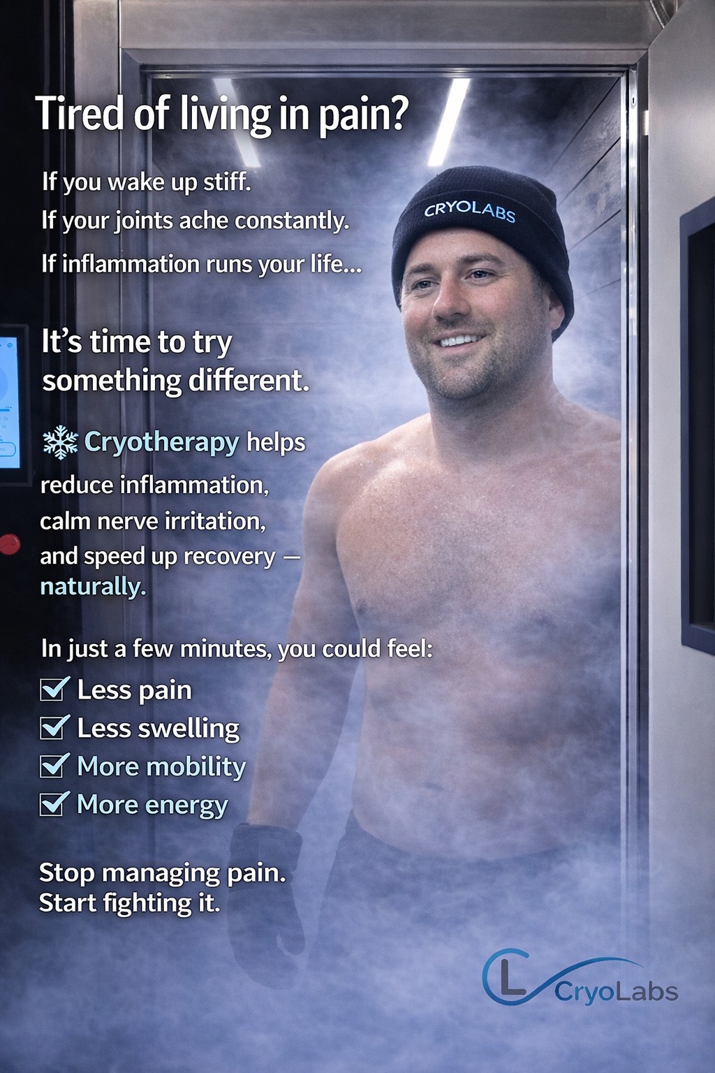 CryoLabs Facebook ad from Mar 6, 2026