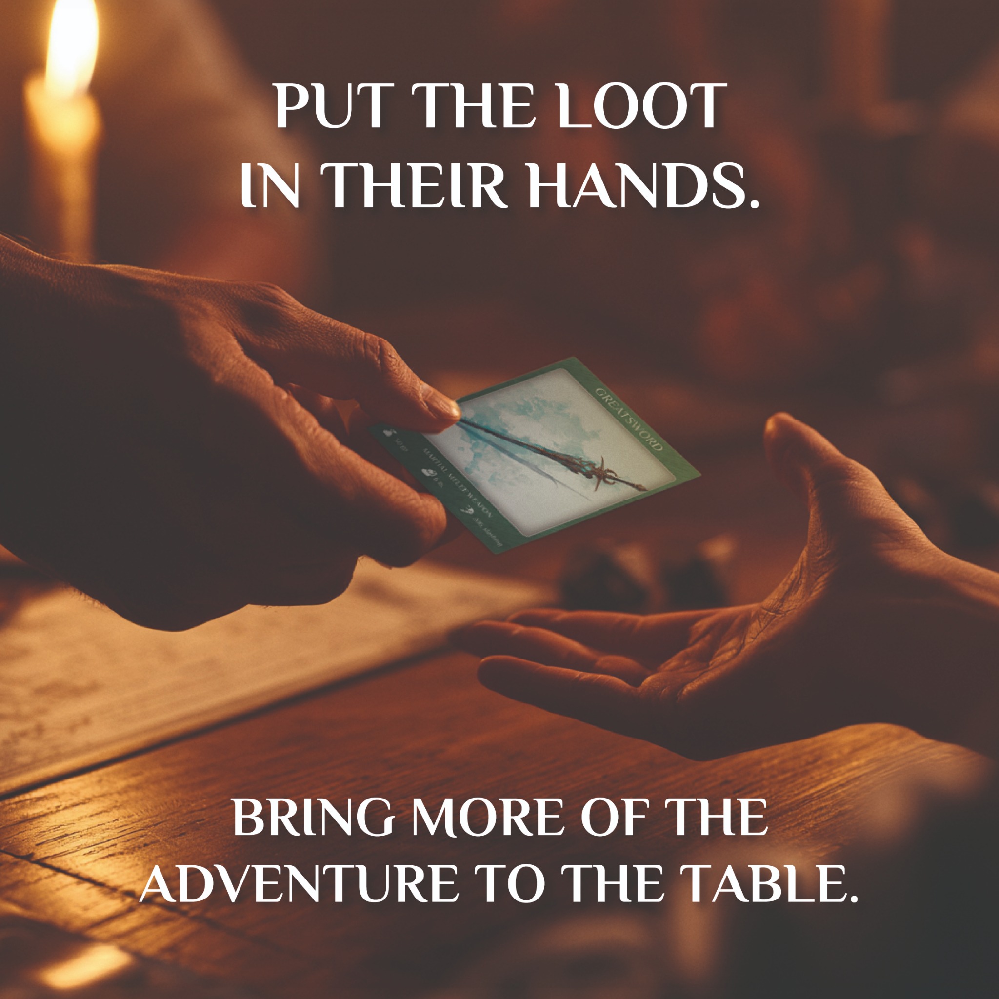 Demi-Dice Facebook ad: Bring More of the Adventure to the Table