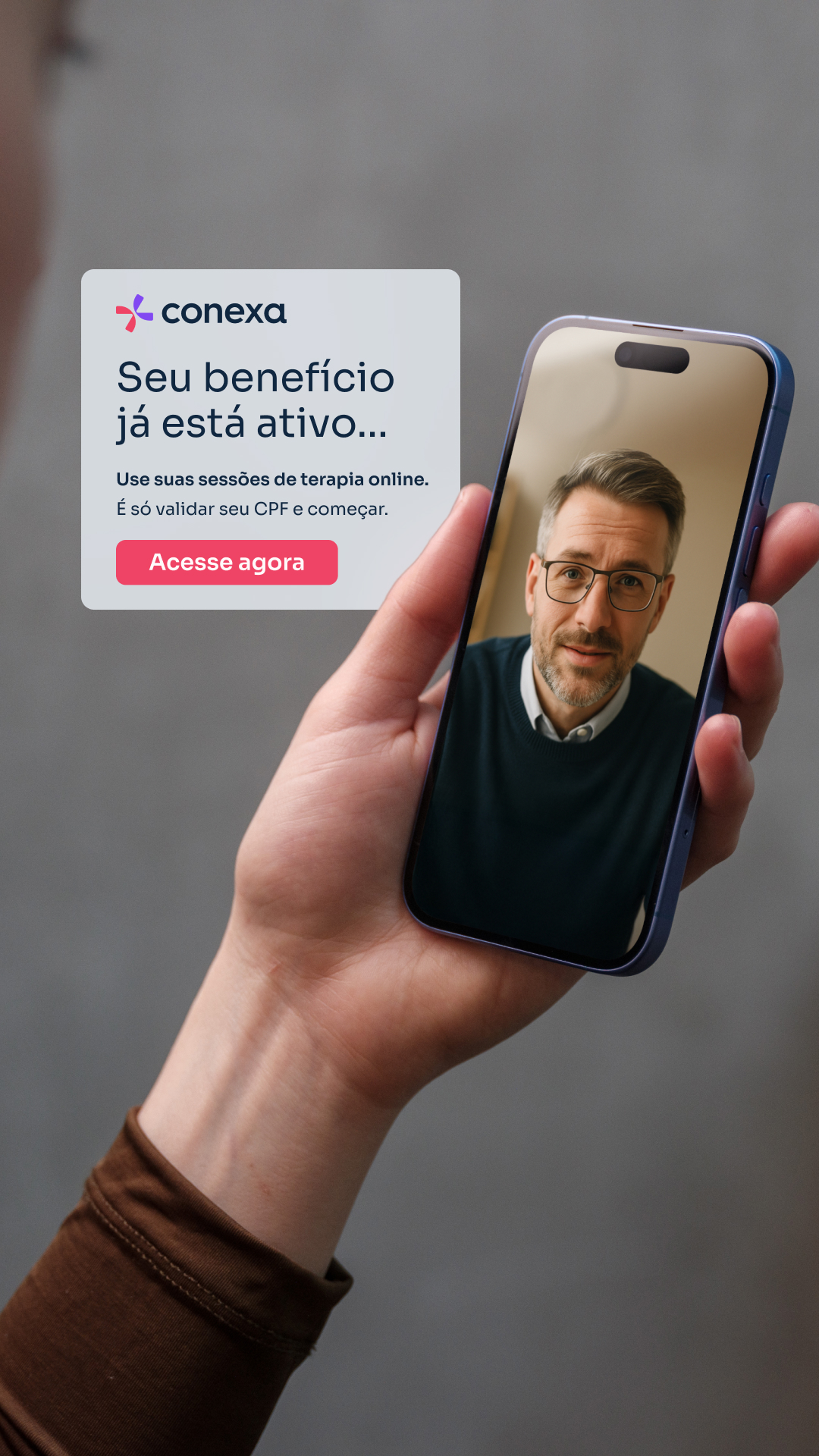 Conexa Saúde Facebook ad: Seu trabalho cuida de você