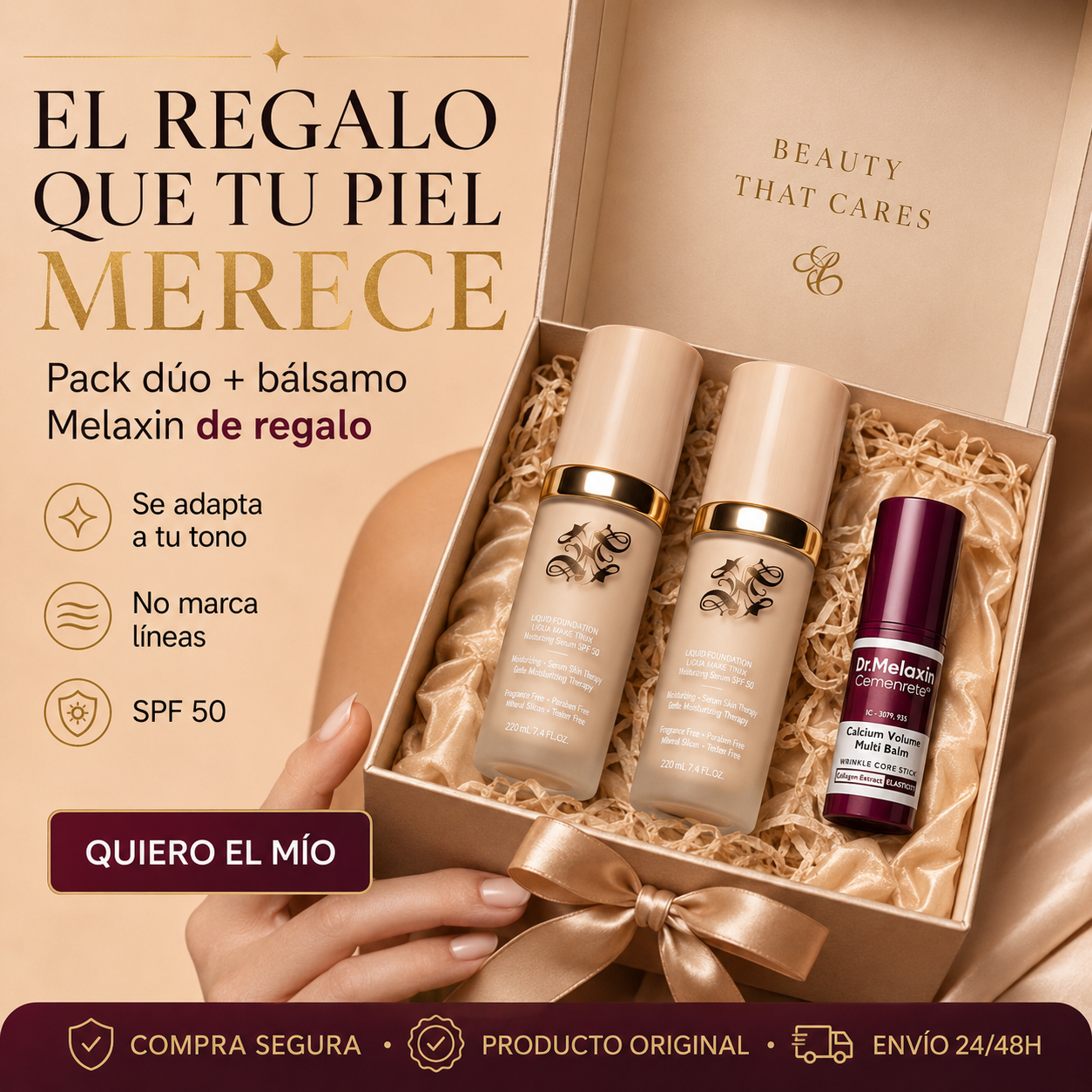 Nuq Store Facebook ad: SÚPER OFERTA · DOS BASES + REGALO SUPER BALSAMO Dr…