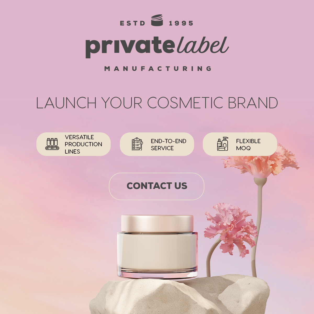 Private Label by C&C Laboratory Facebook ad: Create products people love