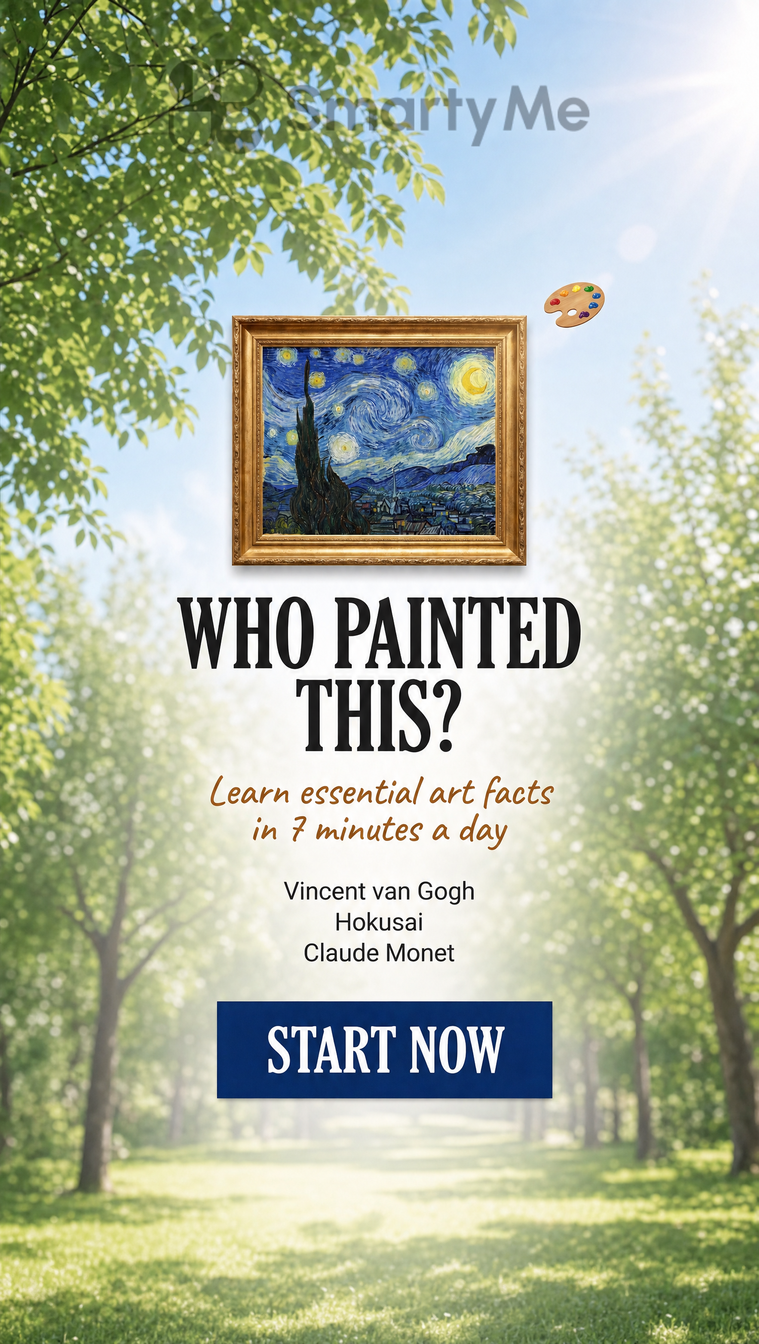 SmartyMe: Art Across Time Facebook ad: Unlock the Language of Art.