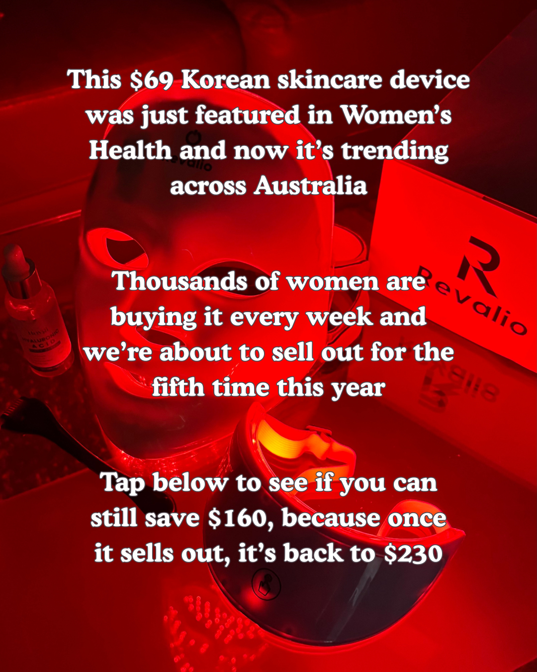 RevalioHealth Facebook ad: Was $230, Now $69