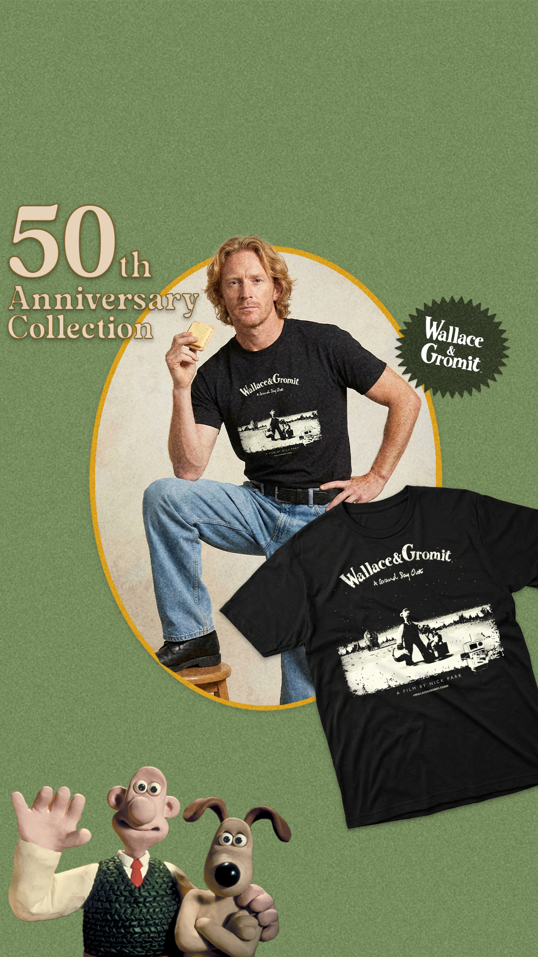 Wallace and Gromit Facebook ad: 50 Years of Clay