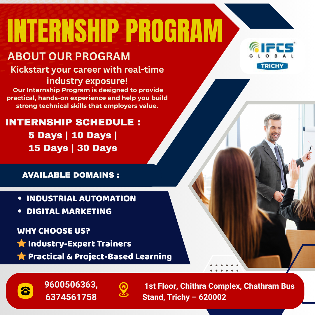 IPCS Trichy Facebook ad: Internship Program with Real-Time Training