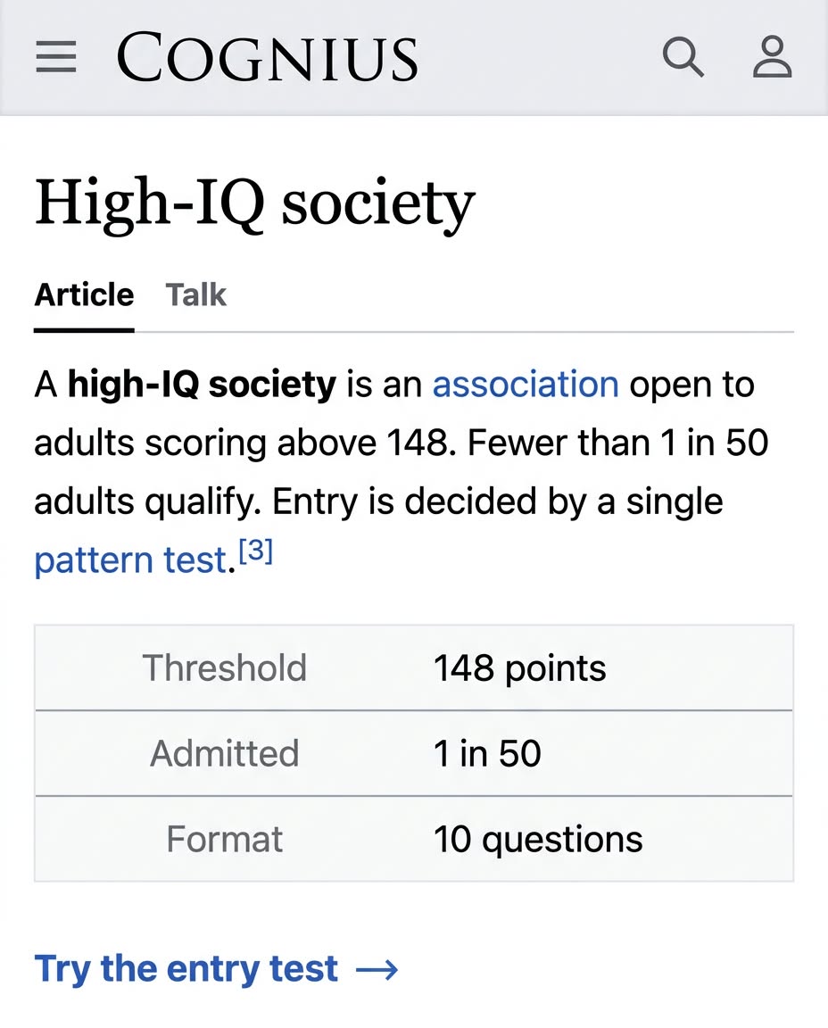 Clara Sage Facebook ad: IQ Test