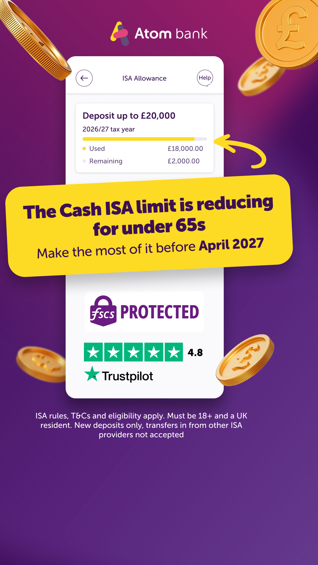 Atom bank Facebook ad from Apr 16, 2026
