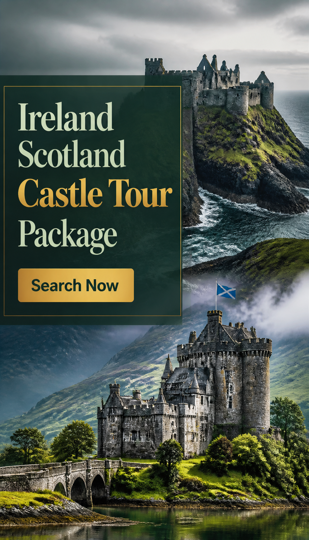 MelinaDore Facebook ad: Search for Ireland Scotland Castle Tour Package