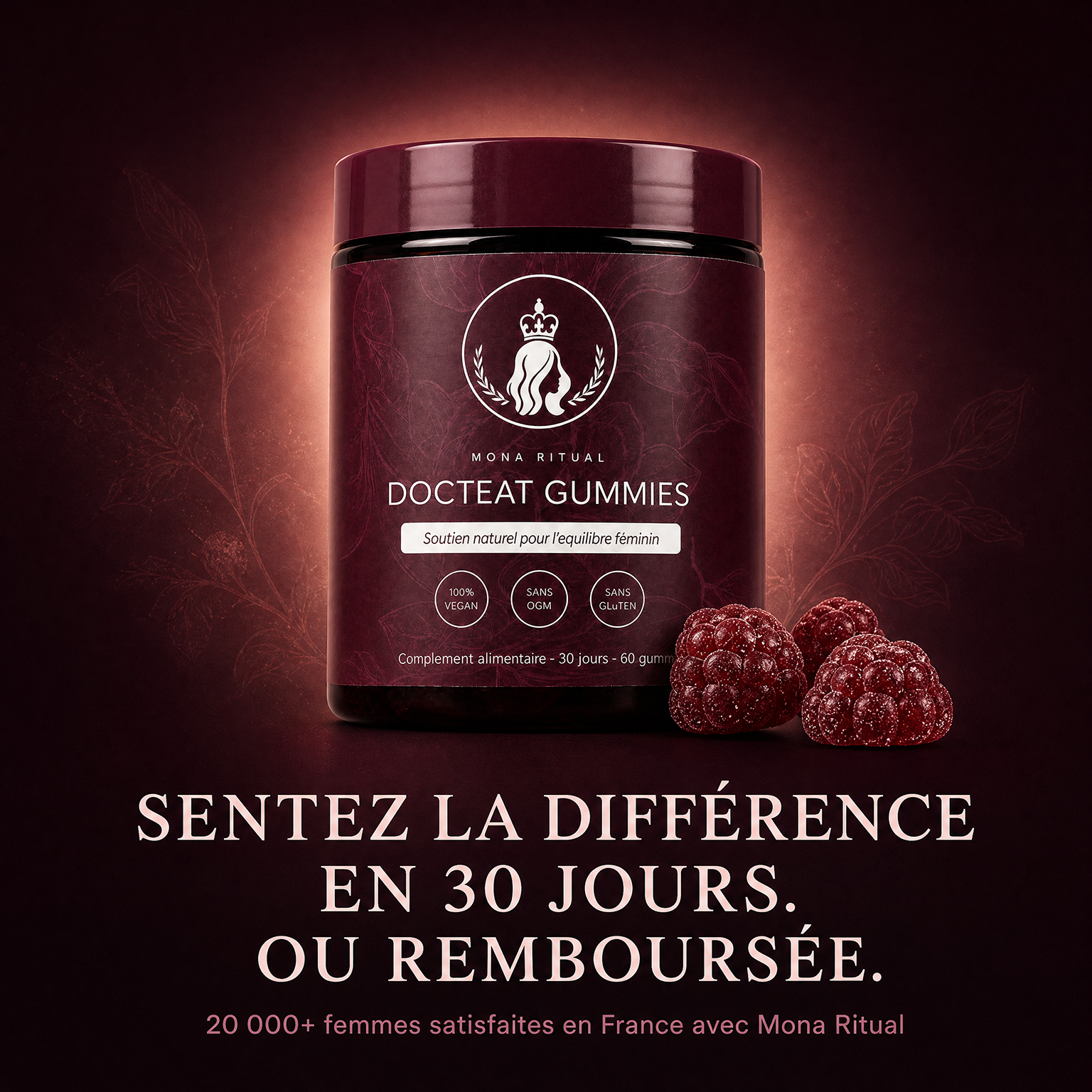 Mona Ritual Facebook ad: L'acné hormonale a sa cure.