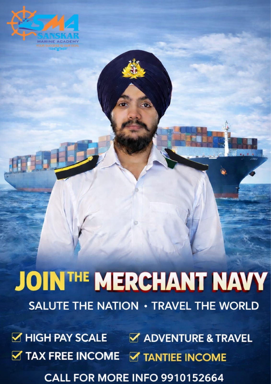 Sanskar marine academy Facebook ad: Join Merchant Navy