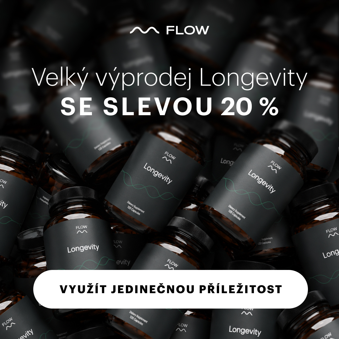 Flownutrition CZ Facebook ad: Doprodáváme zásoby produktu Longevity 4.0!