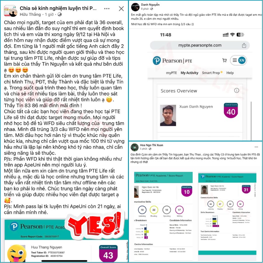 PTE Life - Luyện thi chứng chỉ PTE Du Học Định Cư Facebook ad