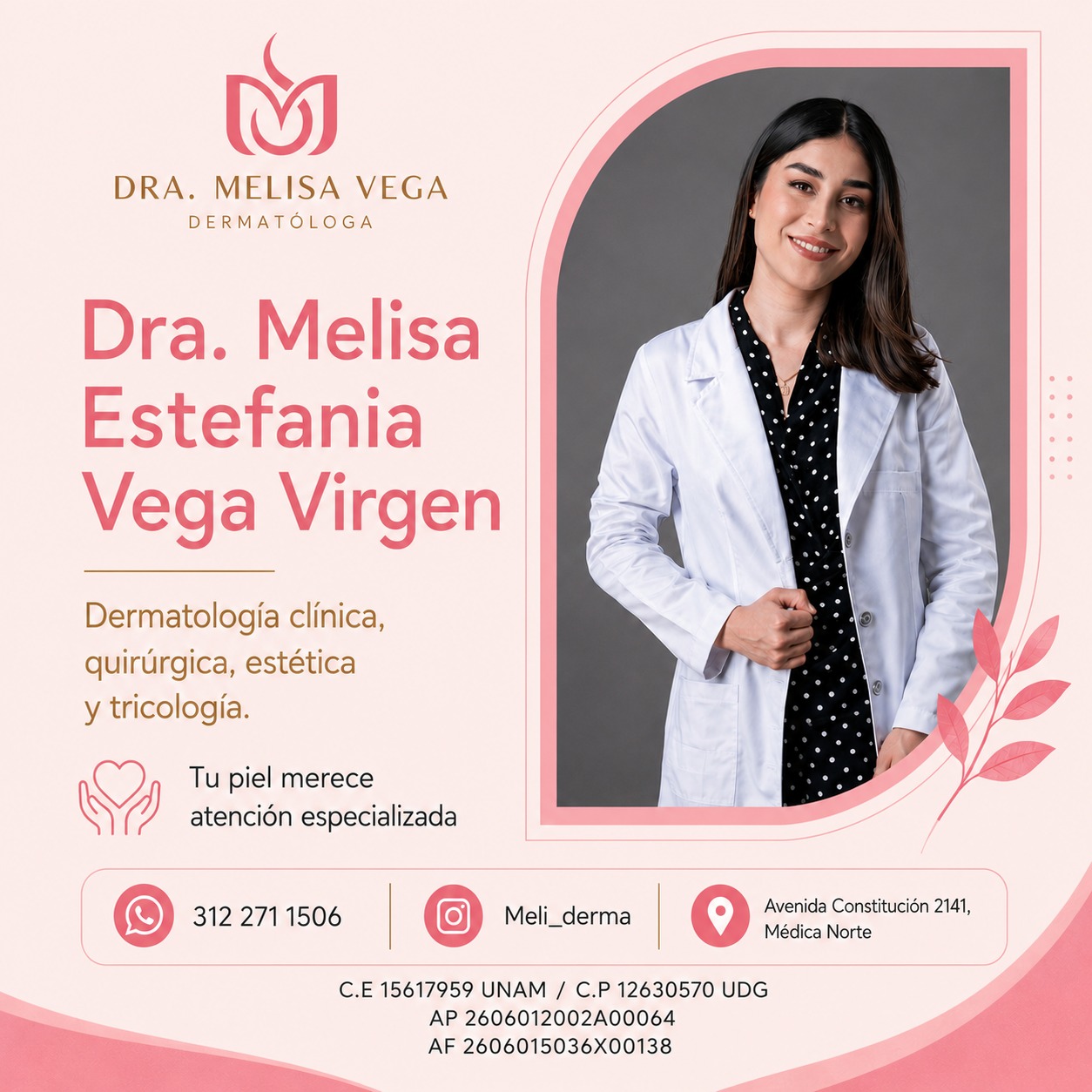 Dra. Melisa Vega Dermatóloga Facebook ad from May 27, 2026