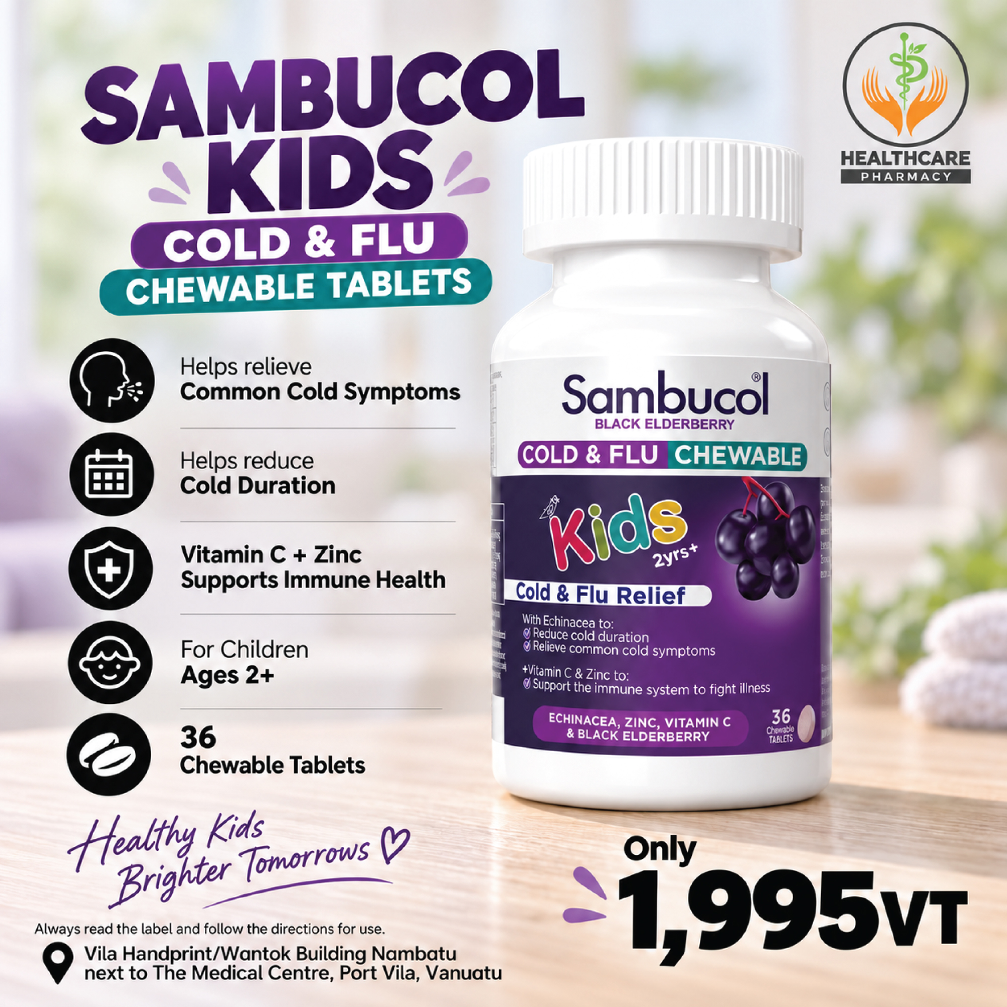 Healthcare Pharmacy Facebook ad: Keep your little ones feeling their best and…