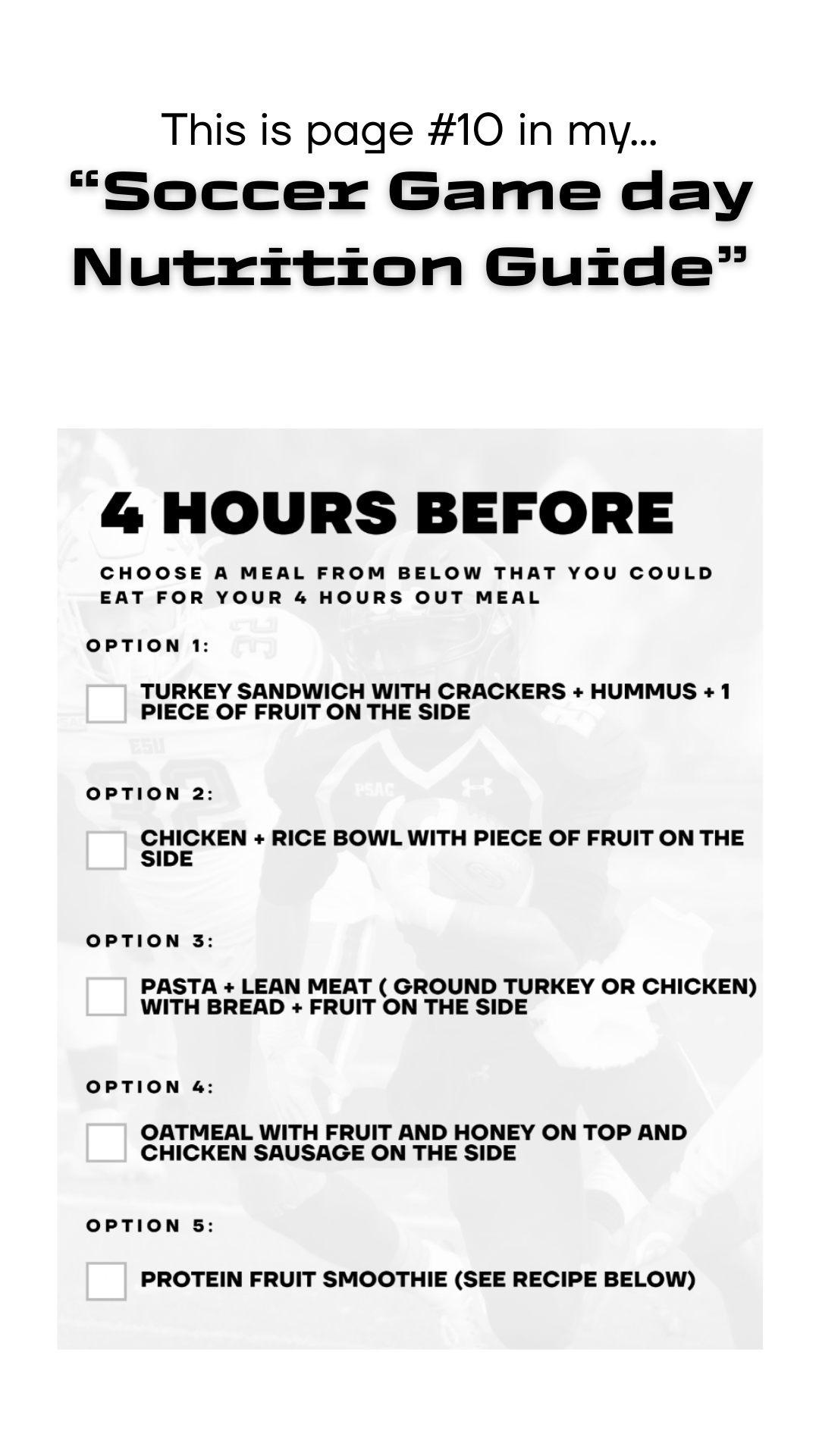 Kelsey Poulter Facebook ad: Soccer Game Day Nutrition Guide and Course