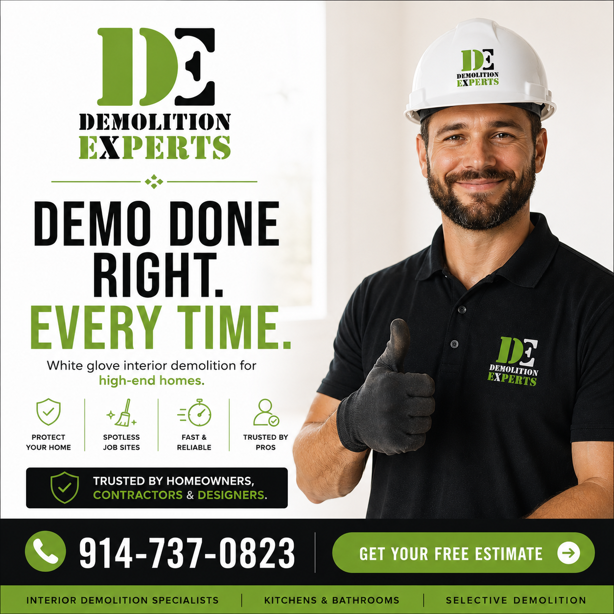 Demolition Experts Facebook ad: Get a FREE Quote