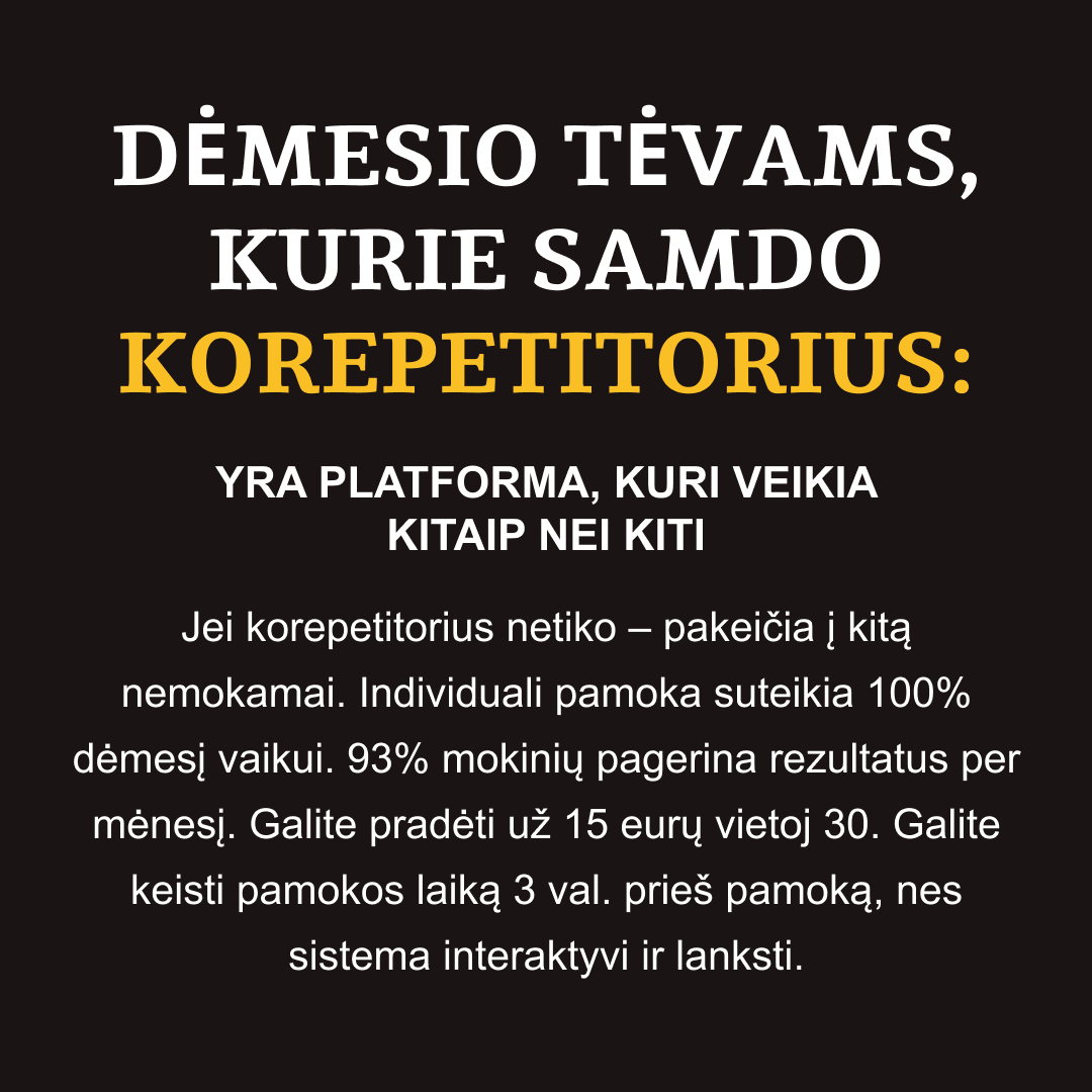 Matematikos Korepetitorė Justina Facebook ad: Išankstinė registracija