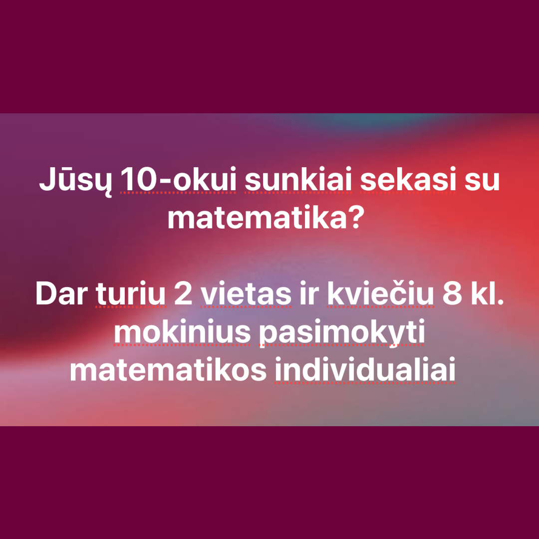 Matematikos korepetitorius Arnas Facebook ad: Išankstinė registracija