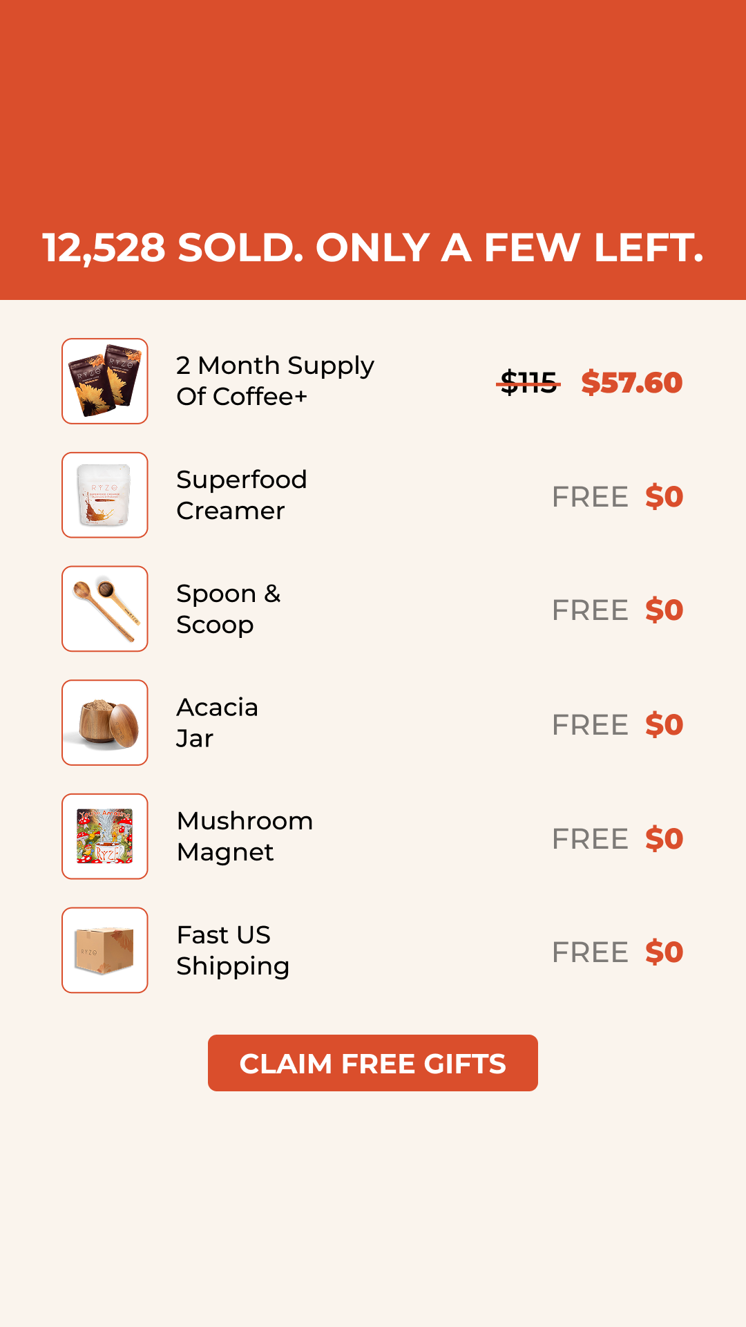 RYZE Superfoods Facebook ad