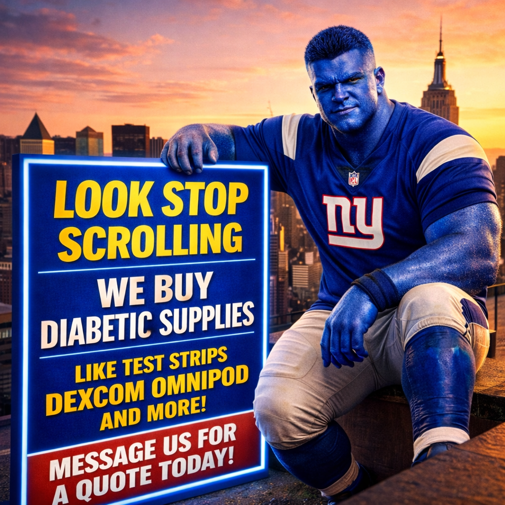 Hudson Valley Test Strips Facebook ad: Hey Giants Fans! Sell Your Diabetic Supplies Today!