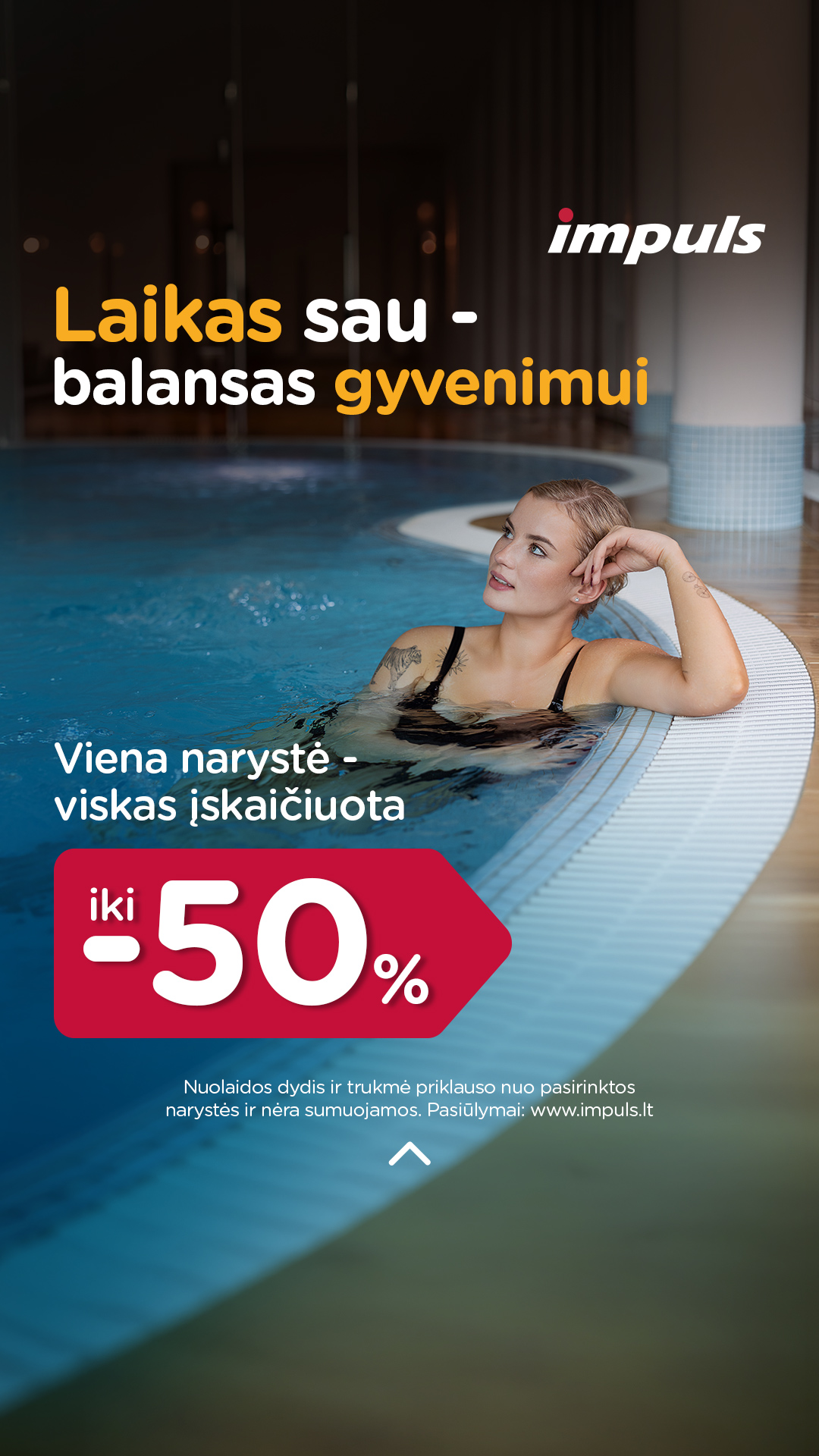 Impuls sveikatingumo klubai Facebook ad: SPA kasdien iki -50 %