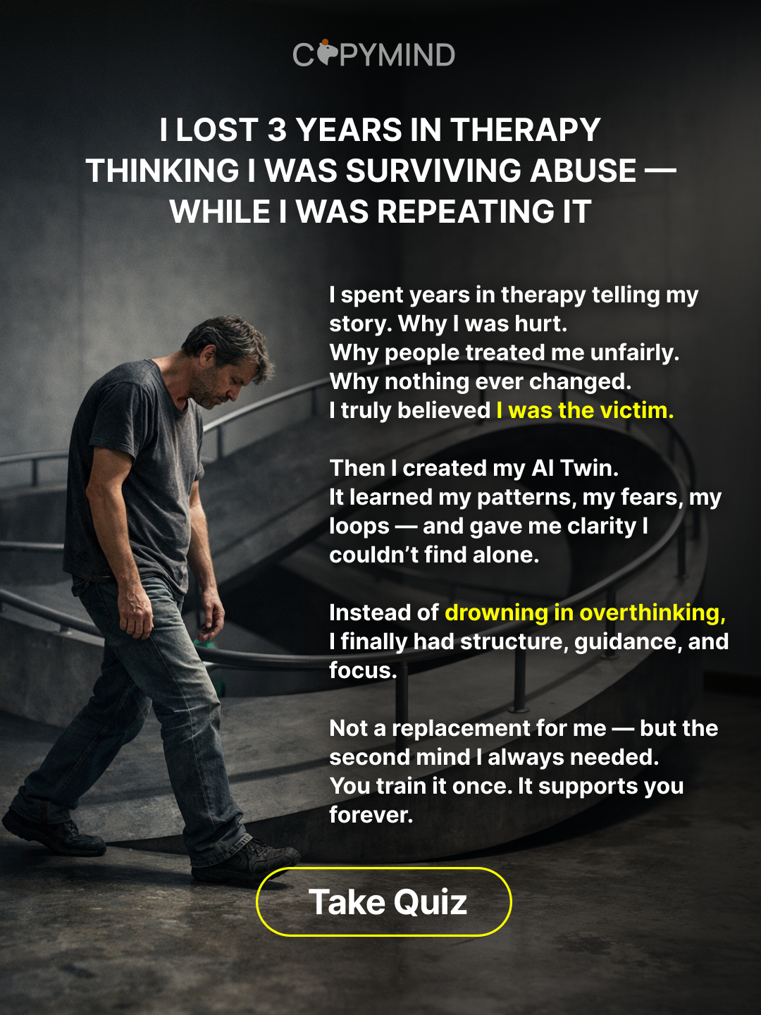 Copymind: AI twin for therapy Facebook ad