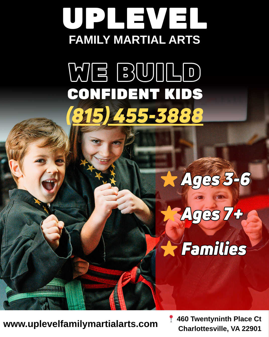 UpLevel Family Martial Arts - Charlottesville Facebook ad from Mar 10, 2026