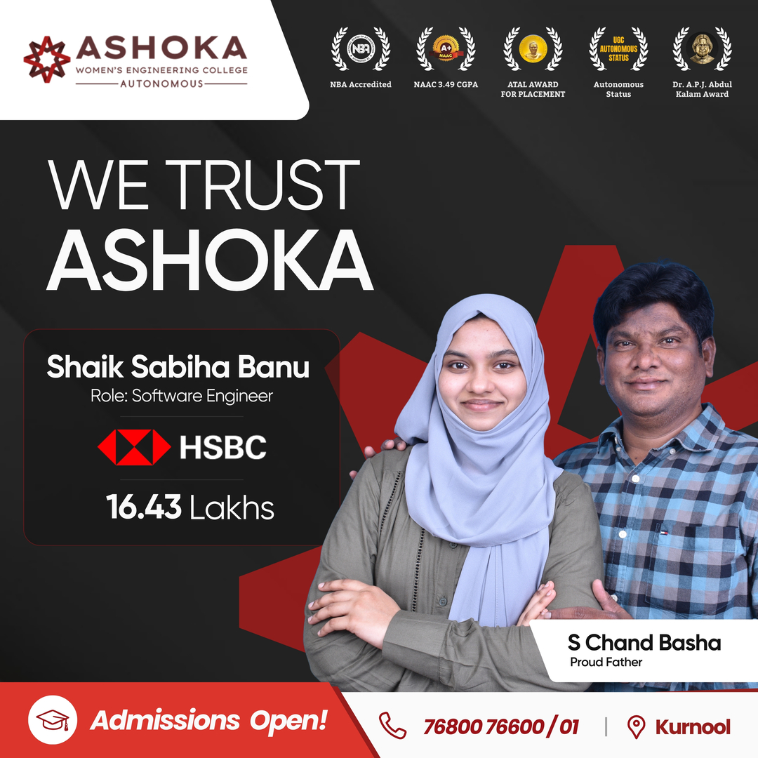 Ashoka Women's Engineering College Facebook ad from May 30, 2026