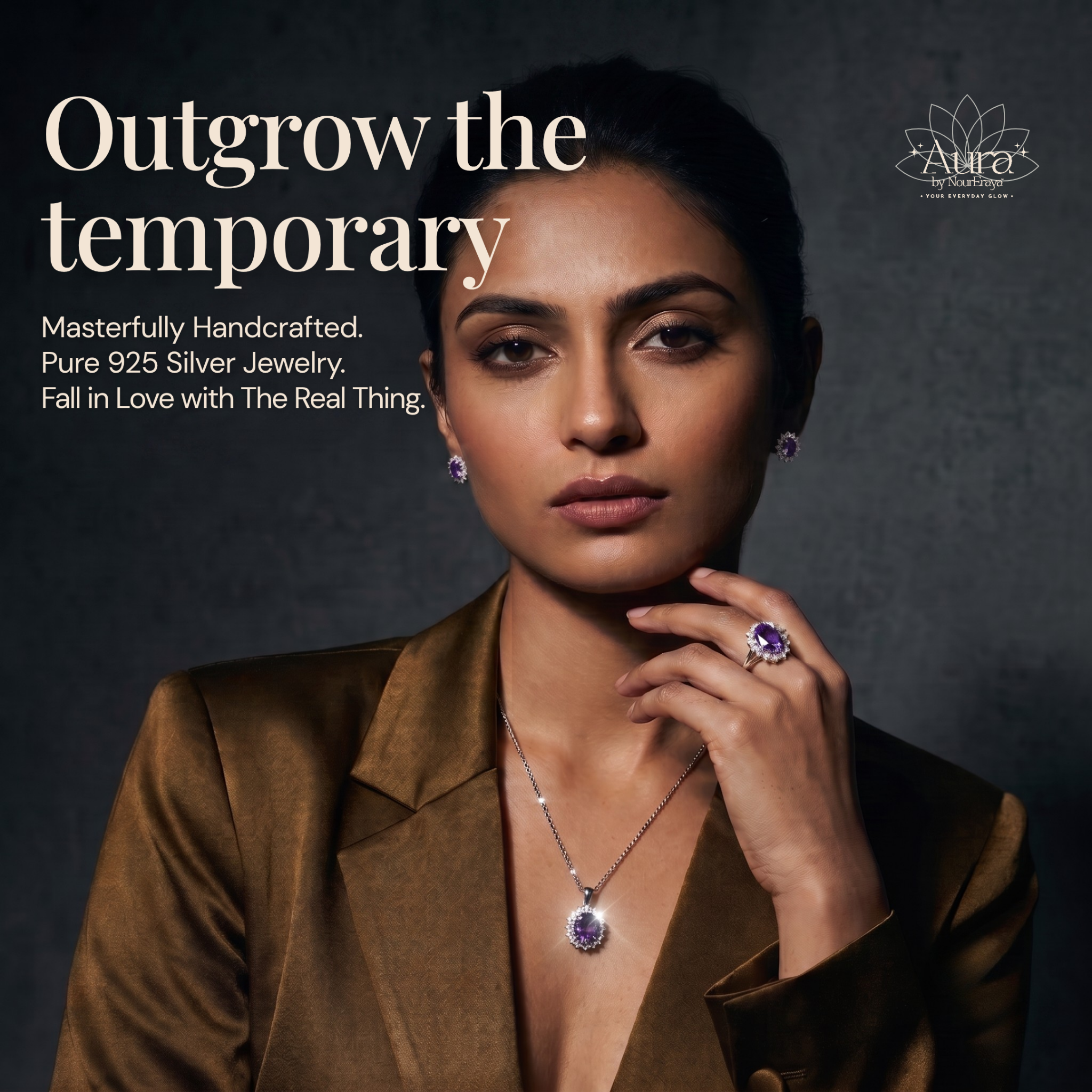 Aura by NourEraya Facebook ad: Masterfully Crafted | Pure 925 Silver Jewelry