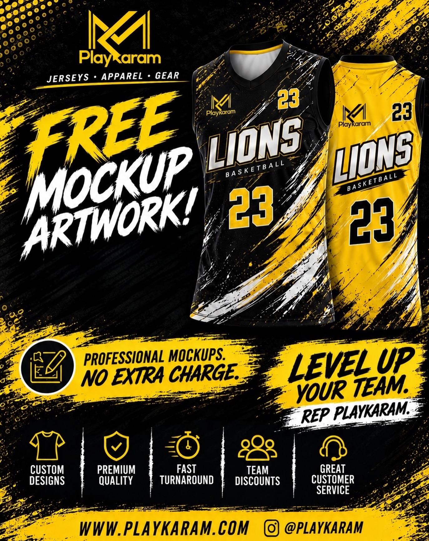 PlayKaram Facebook ad: Your dream uniform starts with a FREE professional…