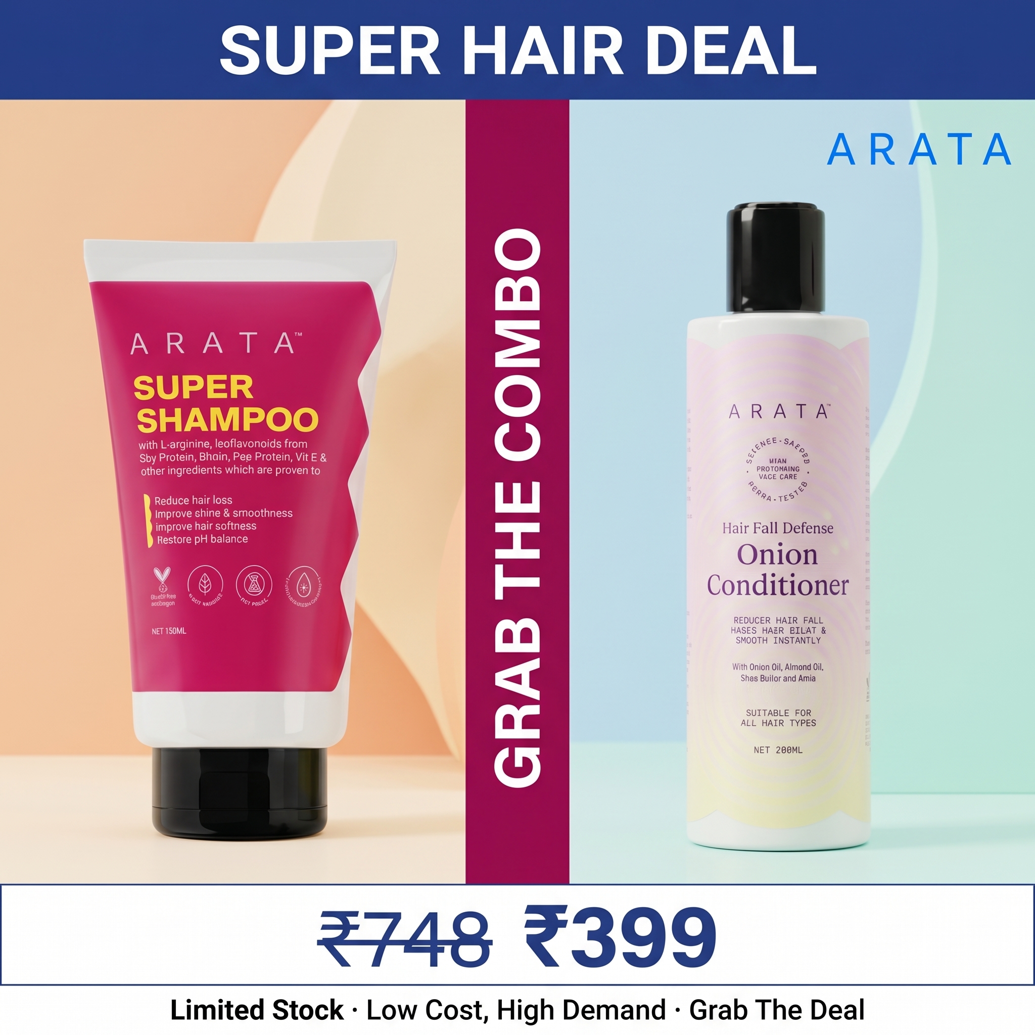 Arata Clearance Sale Facebook ad: Fix Hair Fall Today
