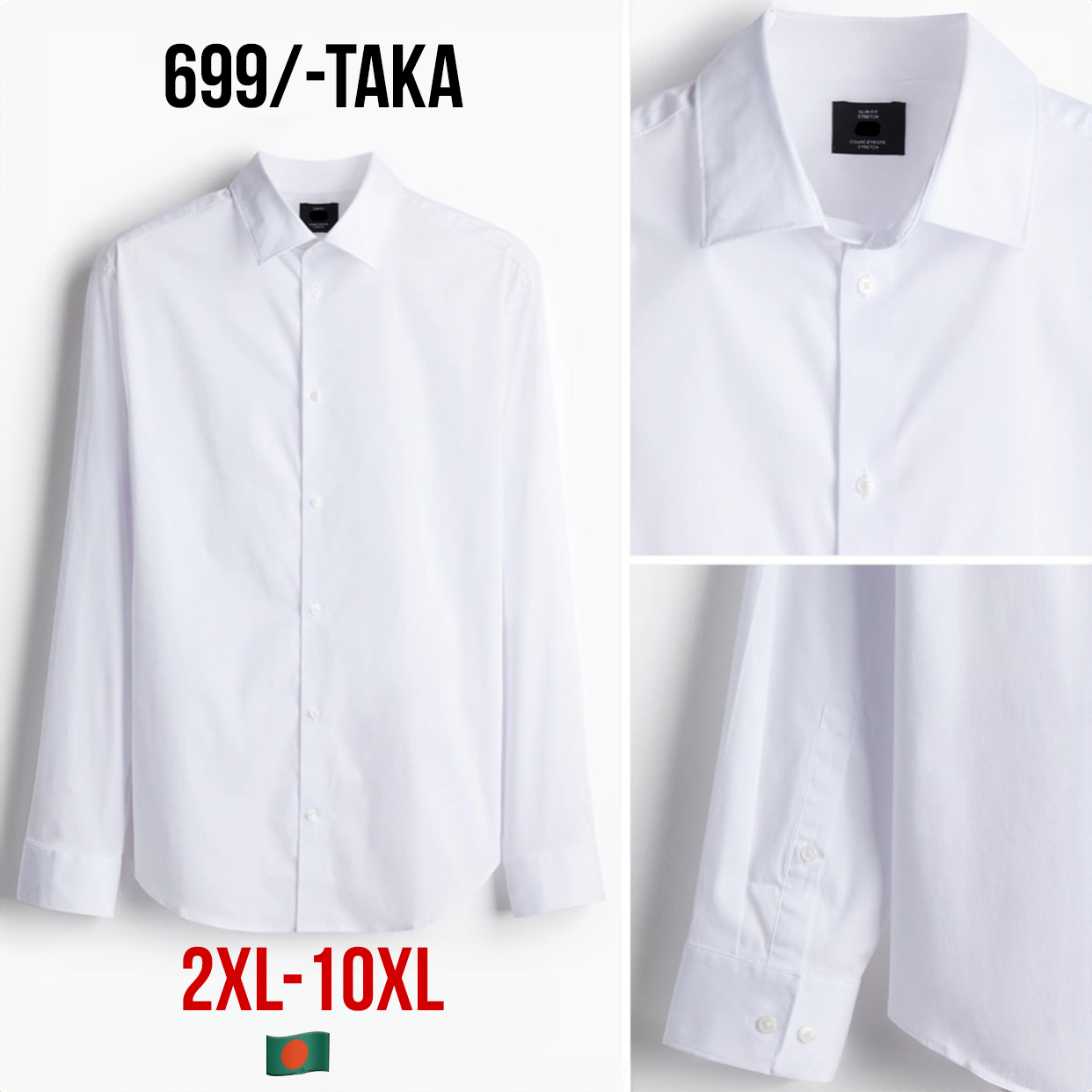 Oversized Clothing Facebook ad: 699-\TAKA EACH SLIM-FIT SHIRTS (2XL-10XL) (EXPORT QUALITY)