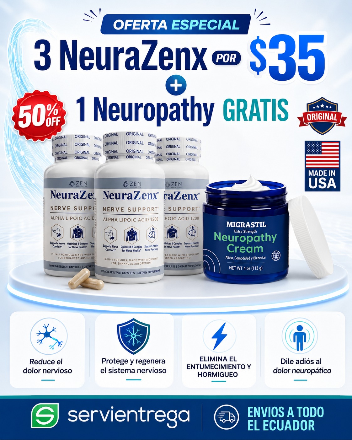 Natural vive Facebook ad: Alivio en 1 mes