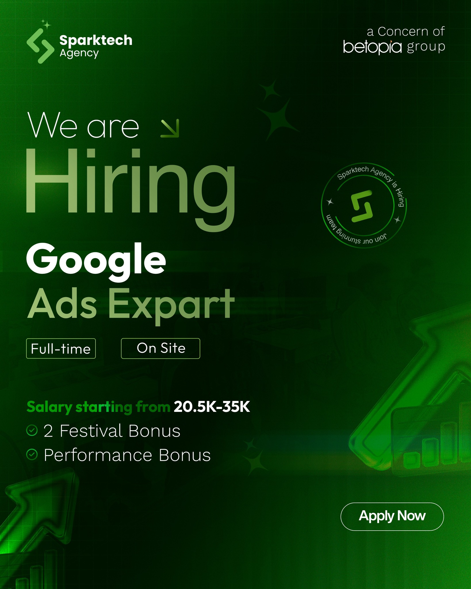 Career at Betopia Facebook ad: ๐๐'๐ซ๐ ๐๐ข๐ซ๐ข๐ง๐ : ๐๐ผ๐ผ๐ด๐น๐ฒ ๐๐ฑ๐ ๐๐
๐ฝ๐ฒ๐ฟ๐.