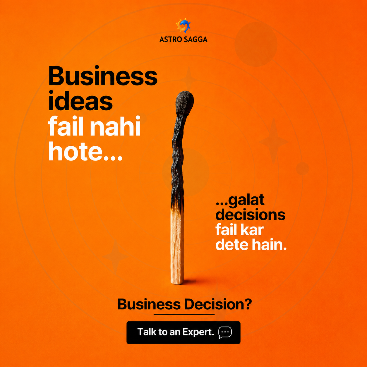 Astrosagga Facebook ad: Before Your Next Business Decision. Get Clarity.