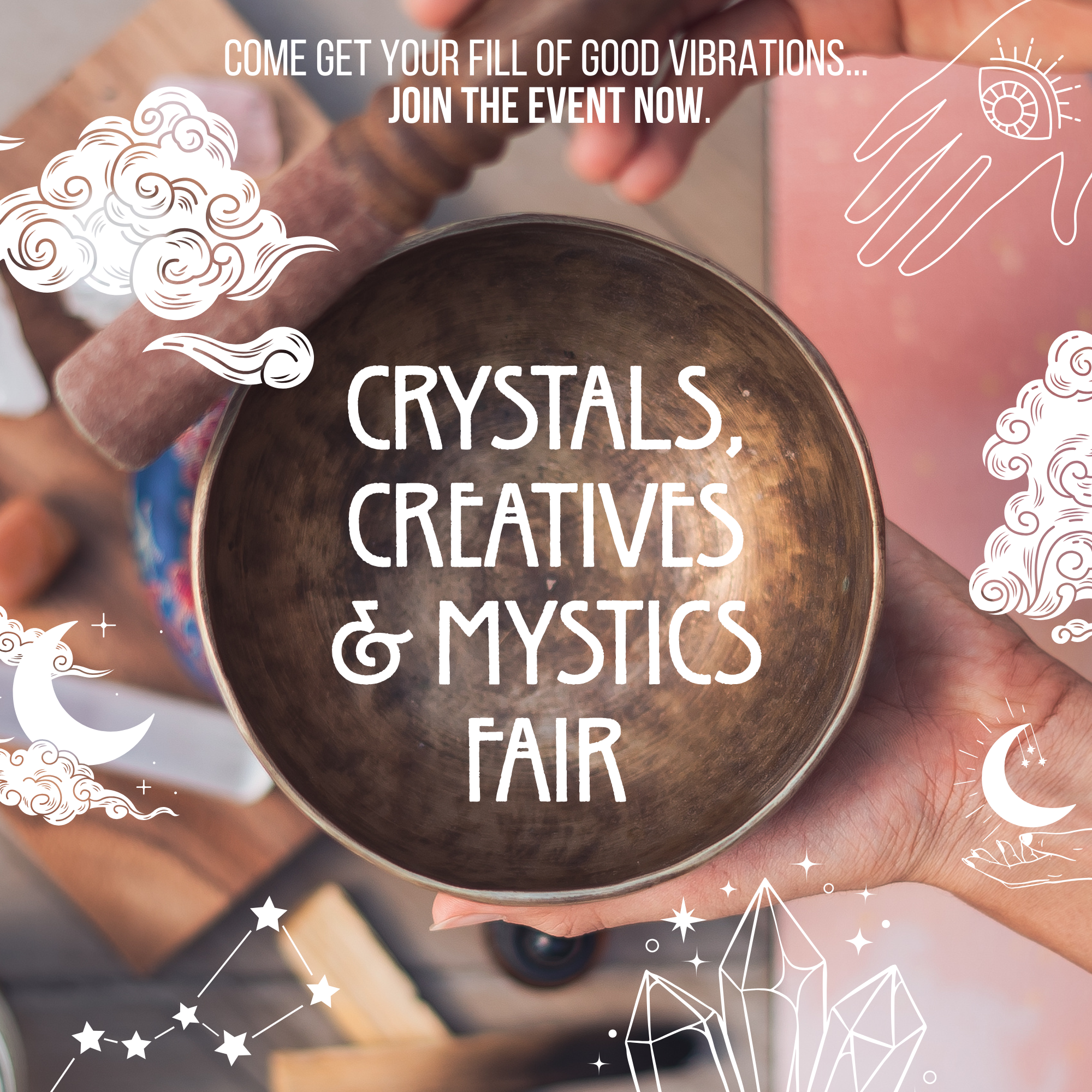 Crystals Creatives & Mystics Fair Facebook ad