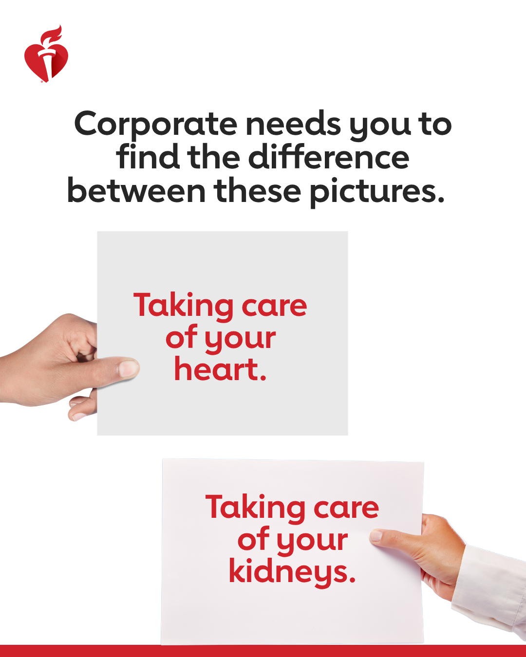 American Heart Association Facebook ad: Heart disease risk goes beyond the heart.
