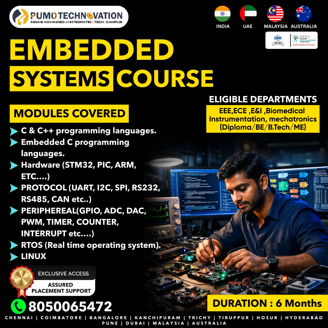 Pumo Technovation-Bangalore Facebook ad: Learn Embedded Systems & PCB Design from Industry…