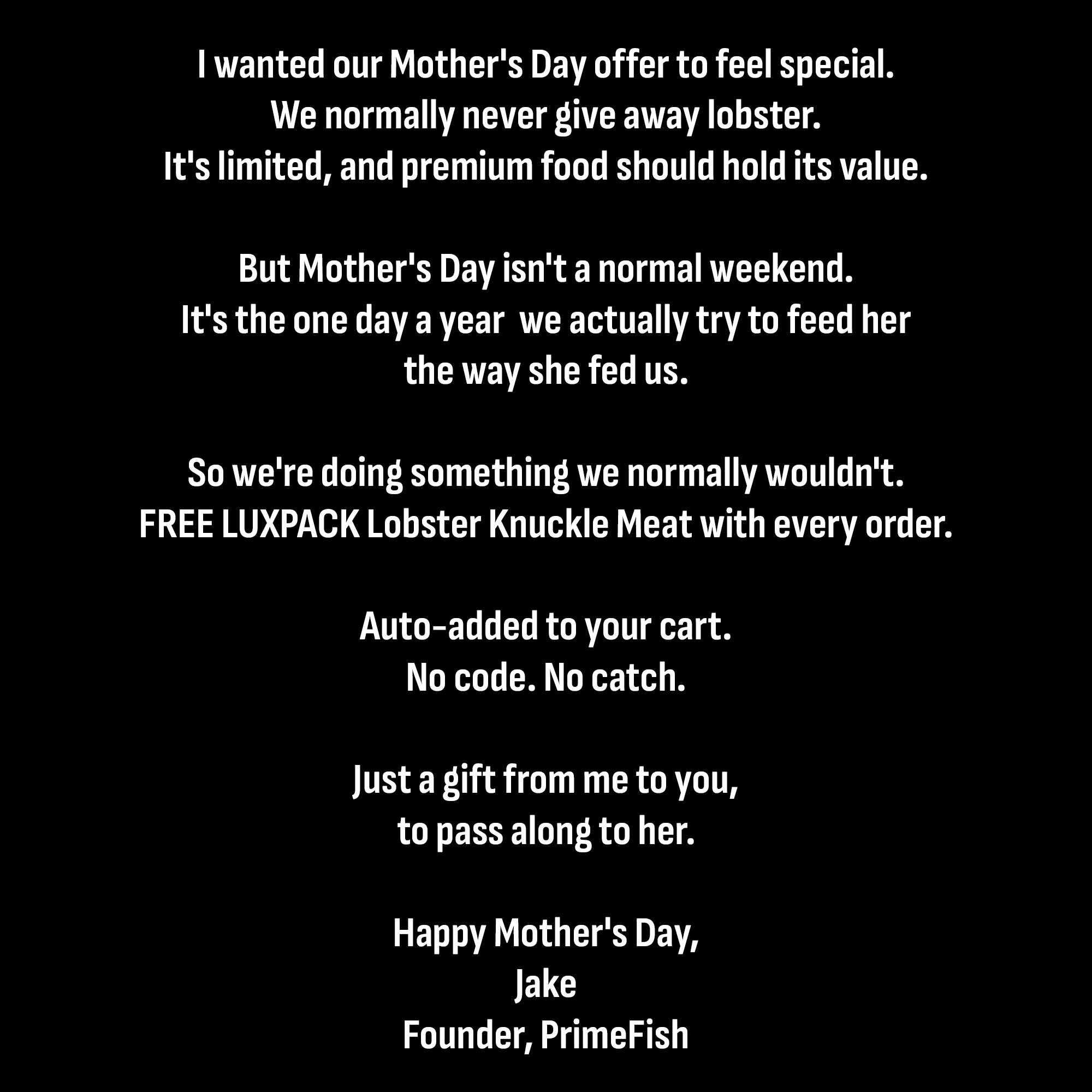 PrimeFish Seafood Co. Facebook ad
