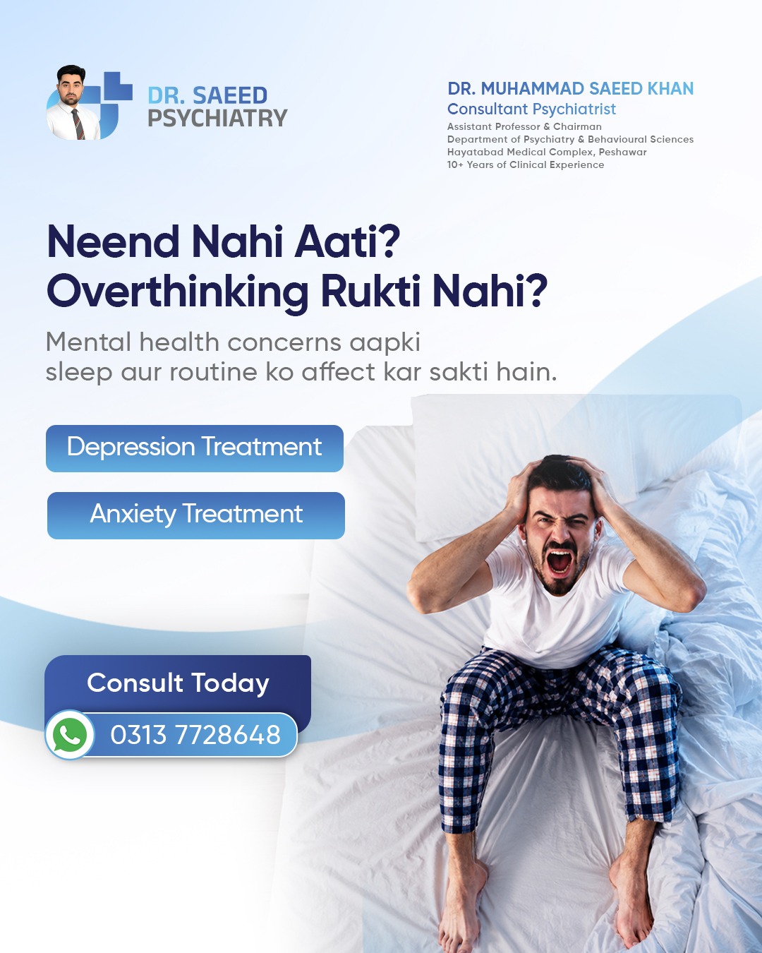 Dr Saeed Psychiatric Clinic Facebook ad: Book Your Psychiatric Consultation Today