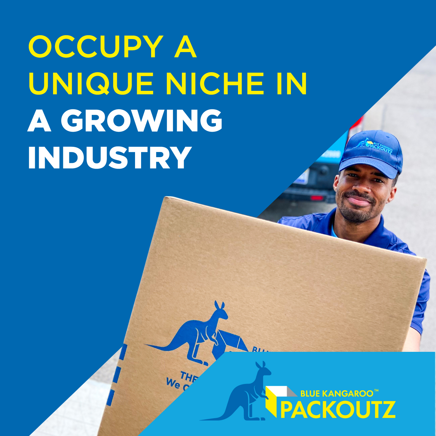 Blue Kangaroo Packoutz Facebook ad: Occupy a Unique Niche in a Growing Industry