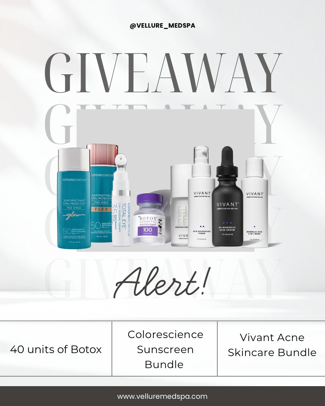 Vellure Med Spa Facebook ad: How to Enter