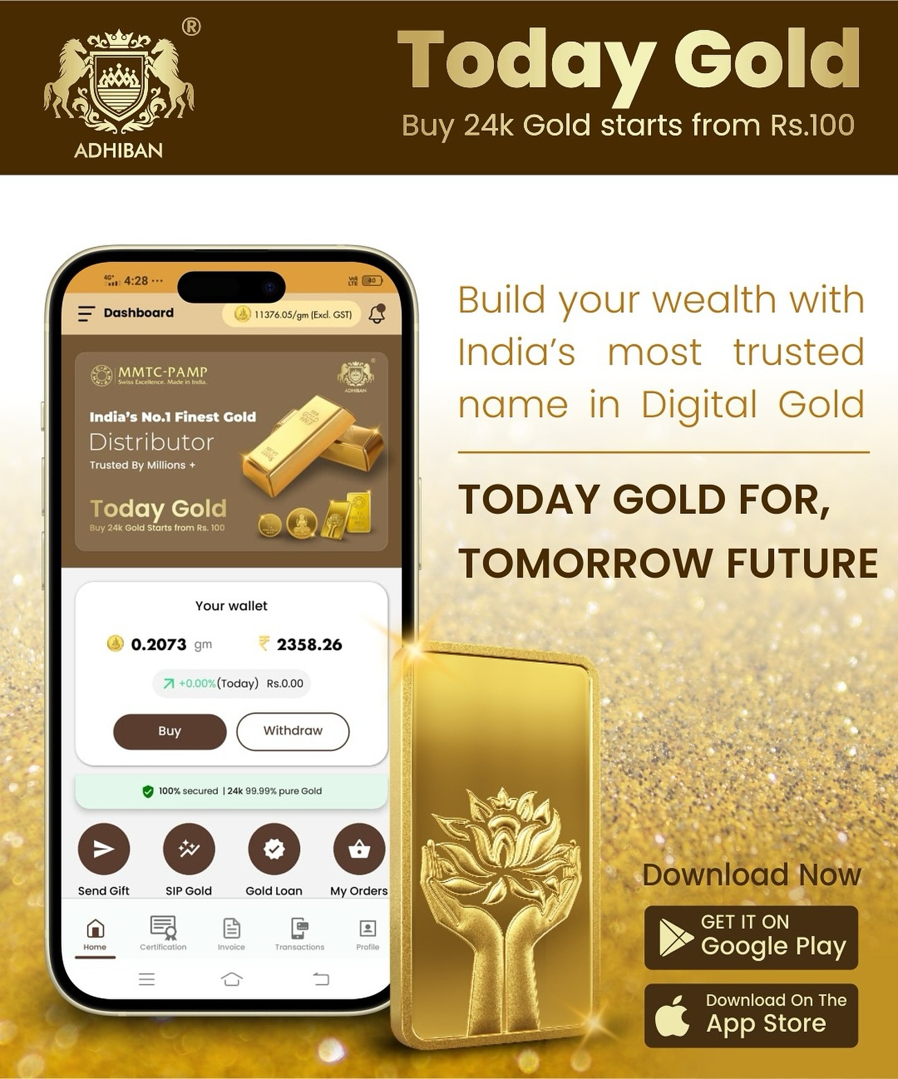 Today Gold Facebook ad: Today Gold - Buy, Sell and SIP