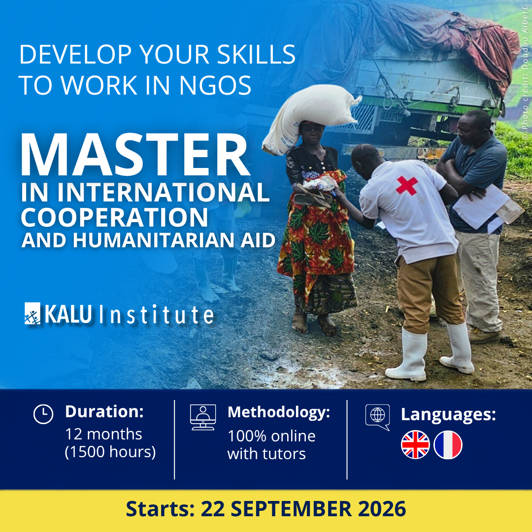 Kalu Institute Facebook ad: Master in Humanitarian Aid