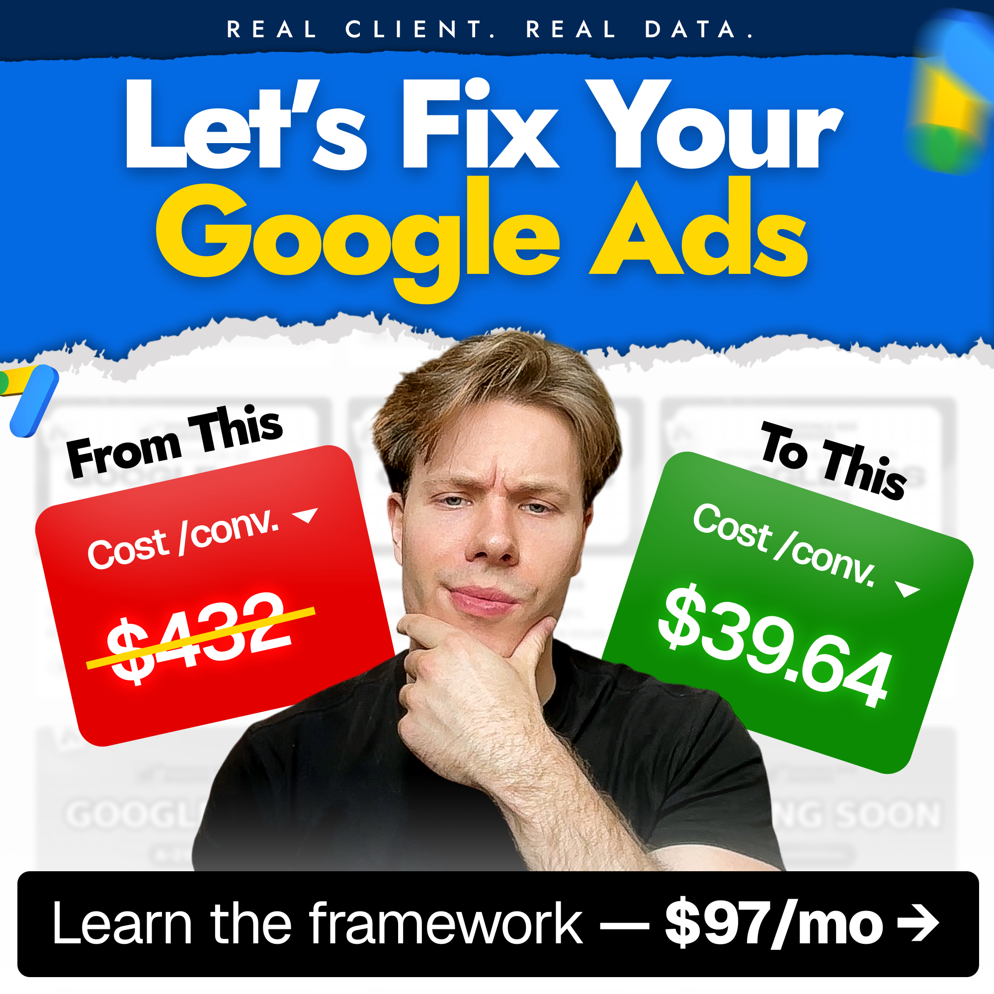 Brandon Ewing does Google Ads Facebook ad