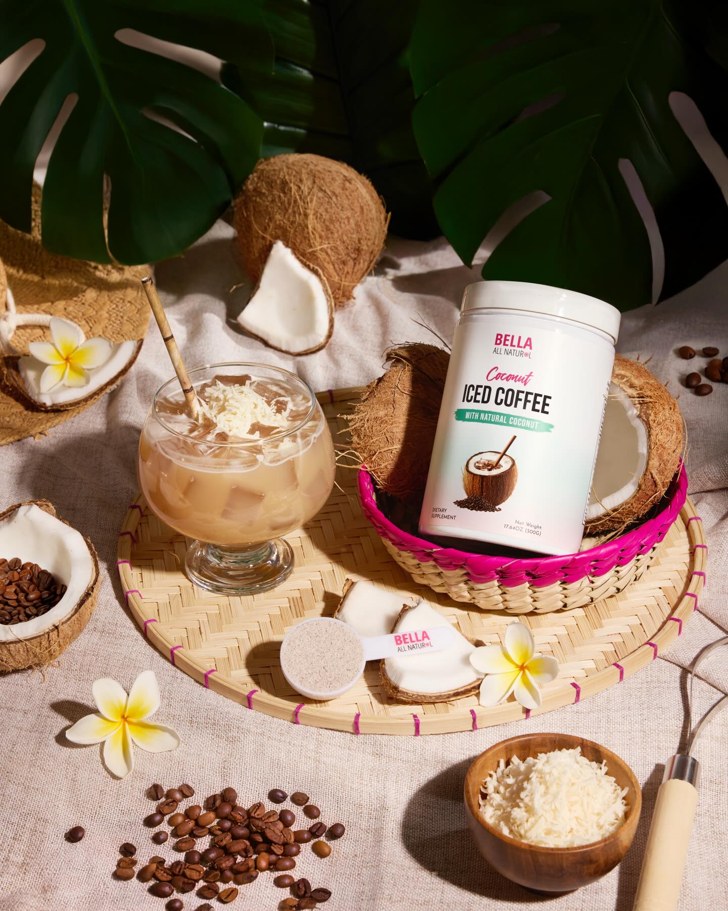 Bella All Natural Facebook ad: Coconut Iced Coffee, Bella All Natural