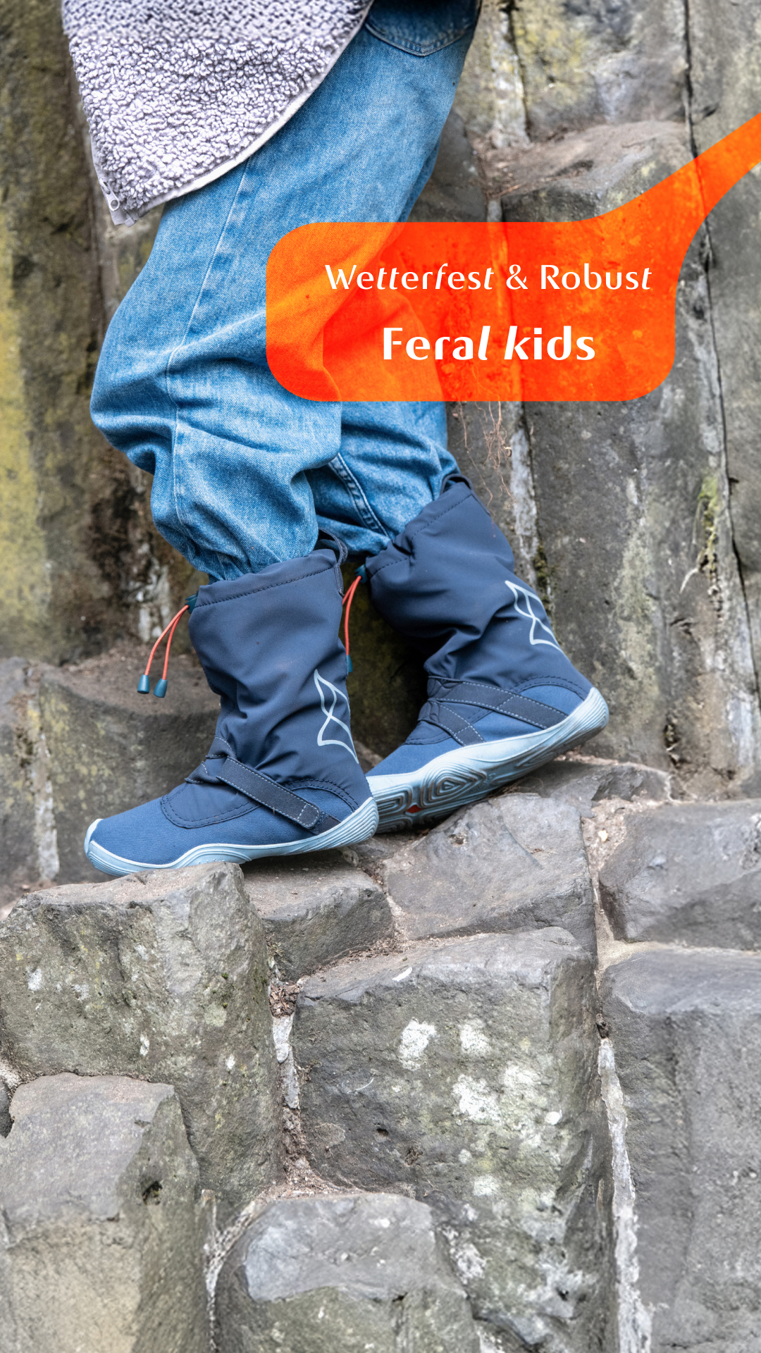 Wildling Shoes Facebook ad: Active Grip Sole: Halt beim Toben.