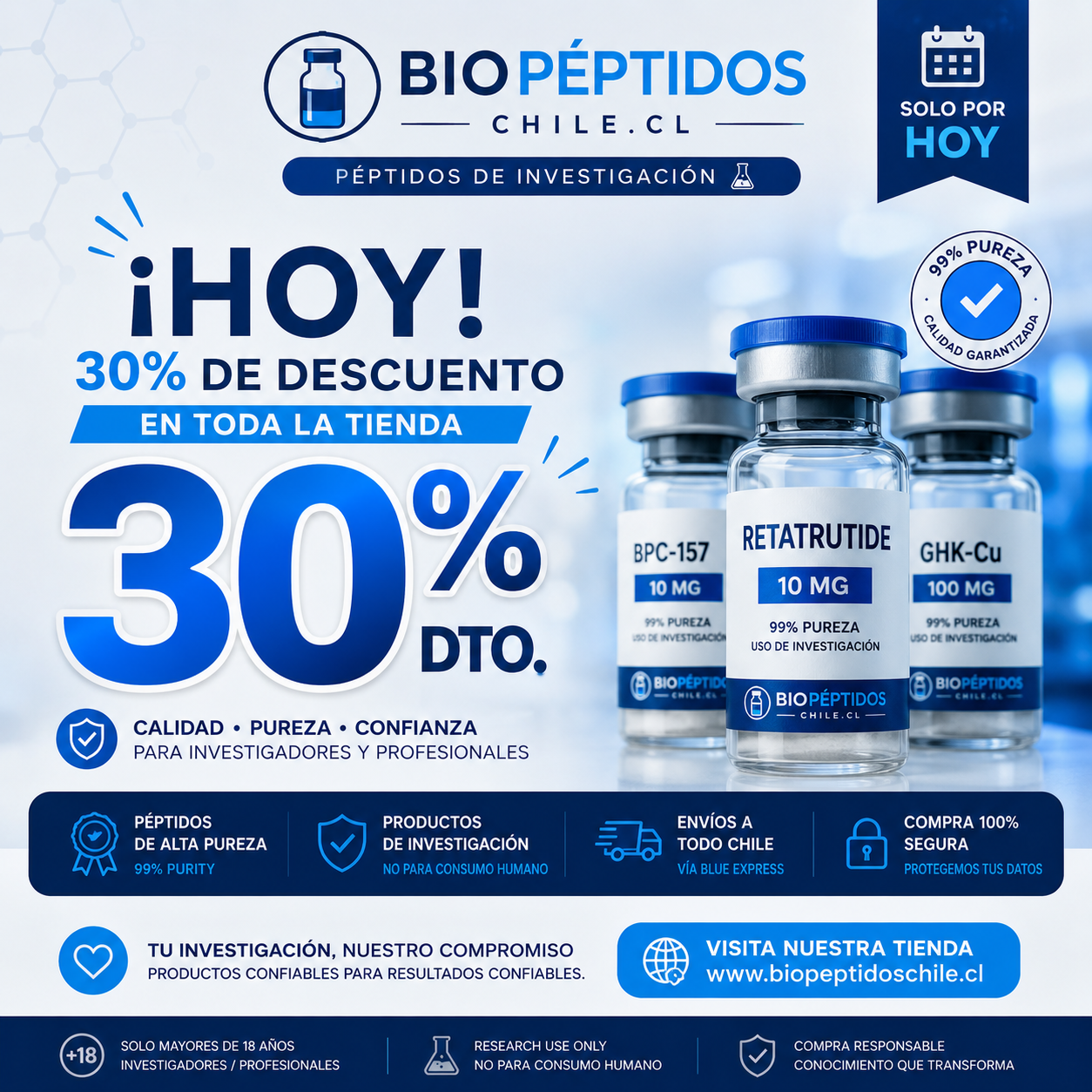 Bio Péptidos Facebook ad: 30% DE DESCUENTO