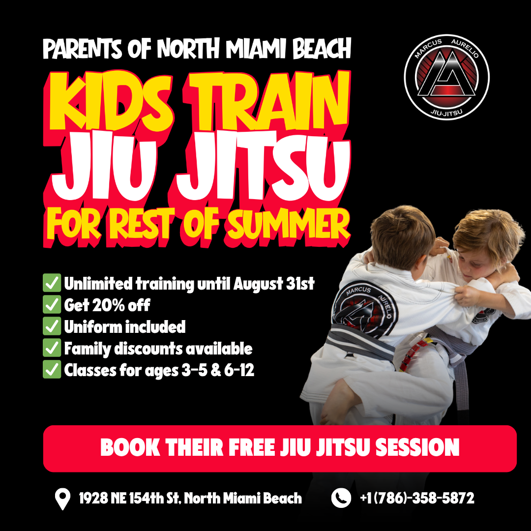 Marcus Aurelio Jiujitsu Academy Facebook ad: Kids Summer Jiu Jitsu Program: Secure Spot Today